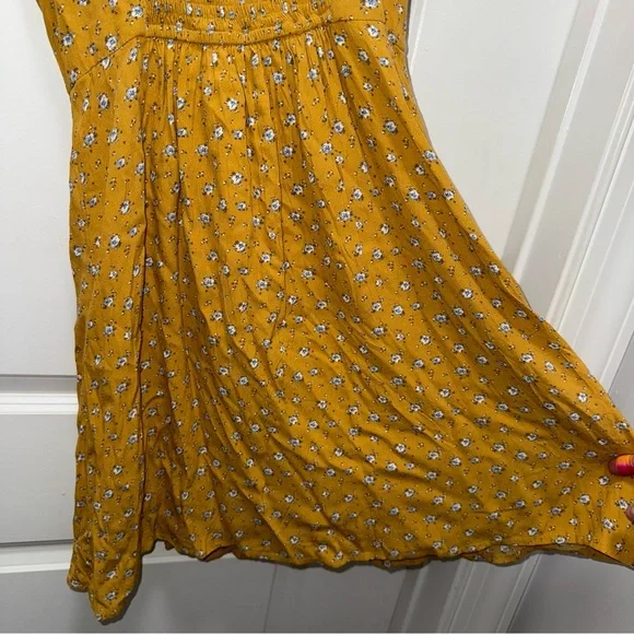 NWOT Abercrombie & Fitch Yellow Floral Mini Dress - Picture 8 of 8